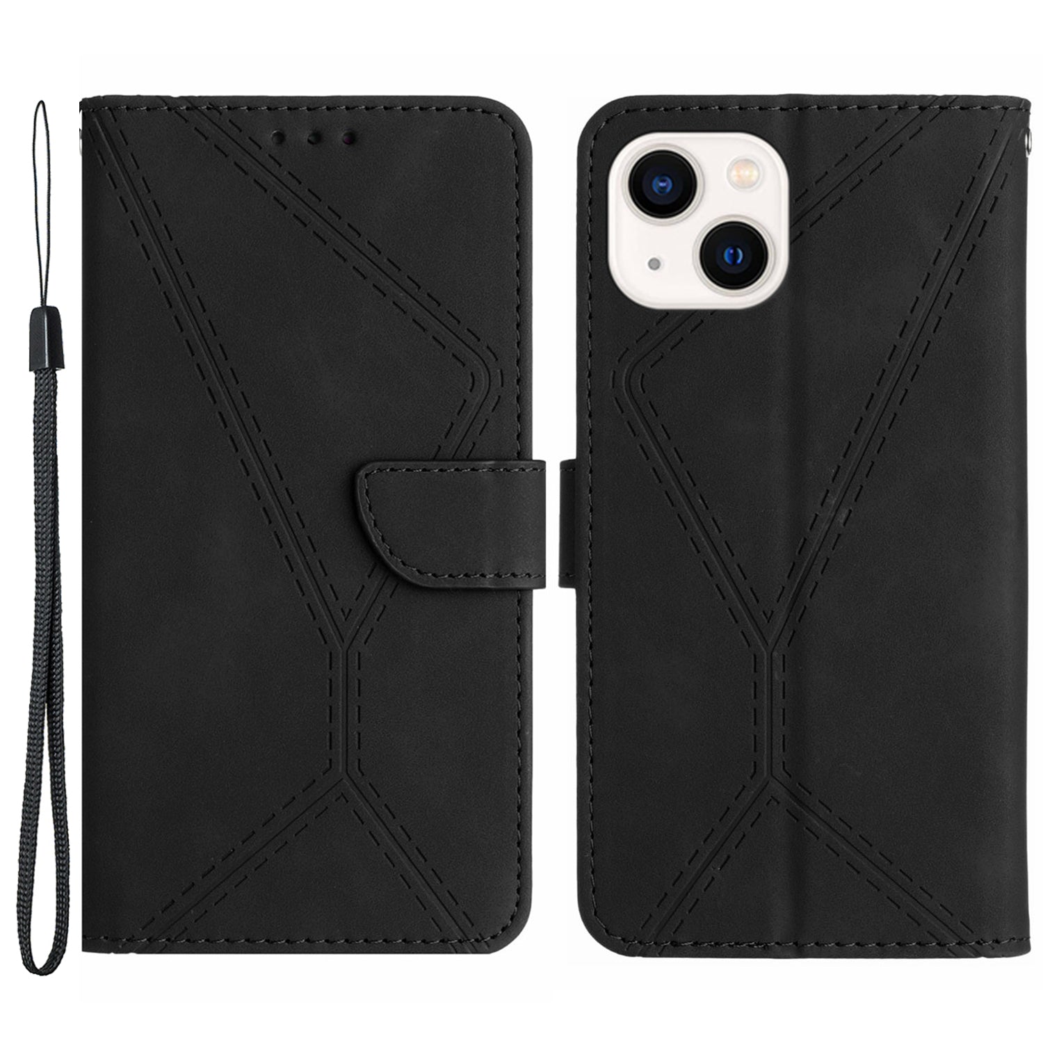 HT05 Wallet Cover for iPhone 14 Skin-touch Full Protection Phone Case PU Leather Shell HT05 Wallet Cover for iPhone 14 Skin-touch Full Protection Phone Case PU Leather Shell